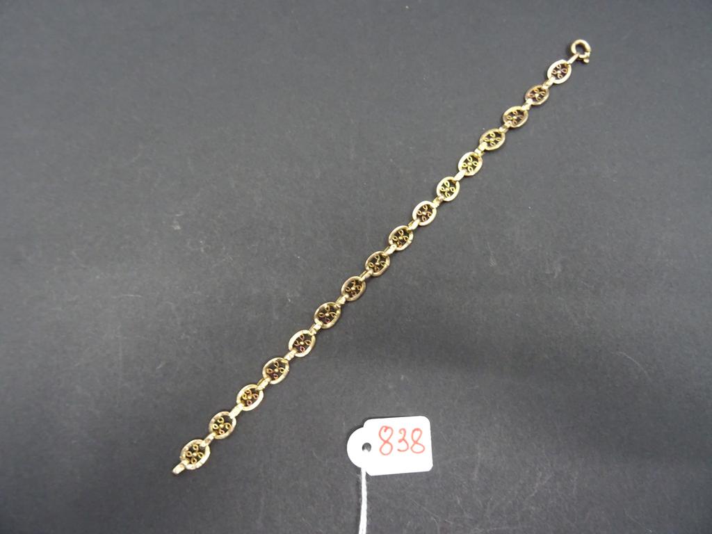 Bracelet en or, mailles filigranées.Poids: 3.6 gr