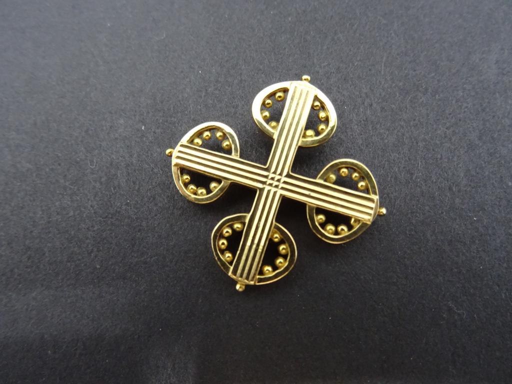 Pendentif En Or 18K Avec émail De Limoges - Signé Bétourné - Poinçon Tête D'aigle - Occasion