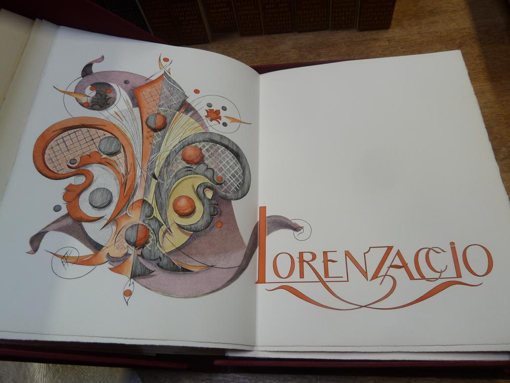 MUSSET, Alfred de. (CARRANCE, Raymond) : Lorenzaccio. Monte-Carlo : Arts et couleurs   Joseph Pardo, 1980. Un volume petit in-folio en feuilles sous couvertures gaufrées et rempliées. Coffret de velours grenat de léditeur titré au dos. 17 gravures au burin en couleurs dont 5 double page et 12 à pleine page de Raymond CARRANCE. Tiré à 365 ex. numérotés. 1 des 185 sur vélin d'Arches comportant l'état définitif de toutes les gravures, en couleurs. Signatures de léditeur, limprimeur et lartiste à la justification. Tâches au coffret sinon TRES BON ETAT.