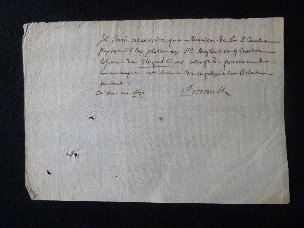(Autographe) PERRAULT, Charles (1628-1703) : Ecrivain français, auteur des Contes de ma mère lOye, contrôleur des bâtiments du Roi.