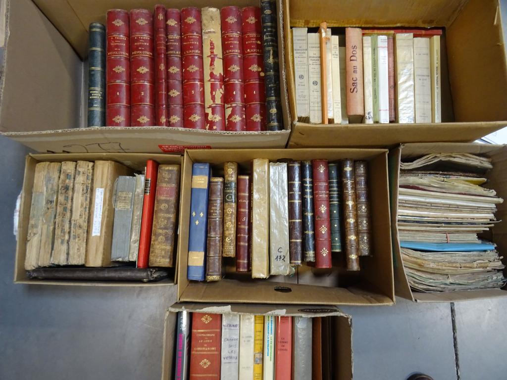 HISTOIRE : Ensemble d'ouvrages divers dont la Colonisation de Saintoyant et thématiques Révolution Française et Empire. En tout 6 cartons