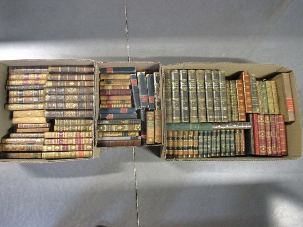 Ensemble de reliures du XIXème siècle. 3 cartons