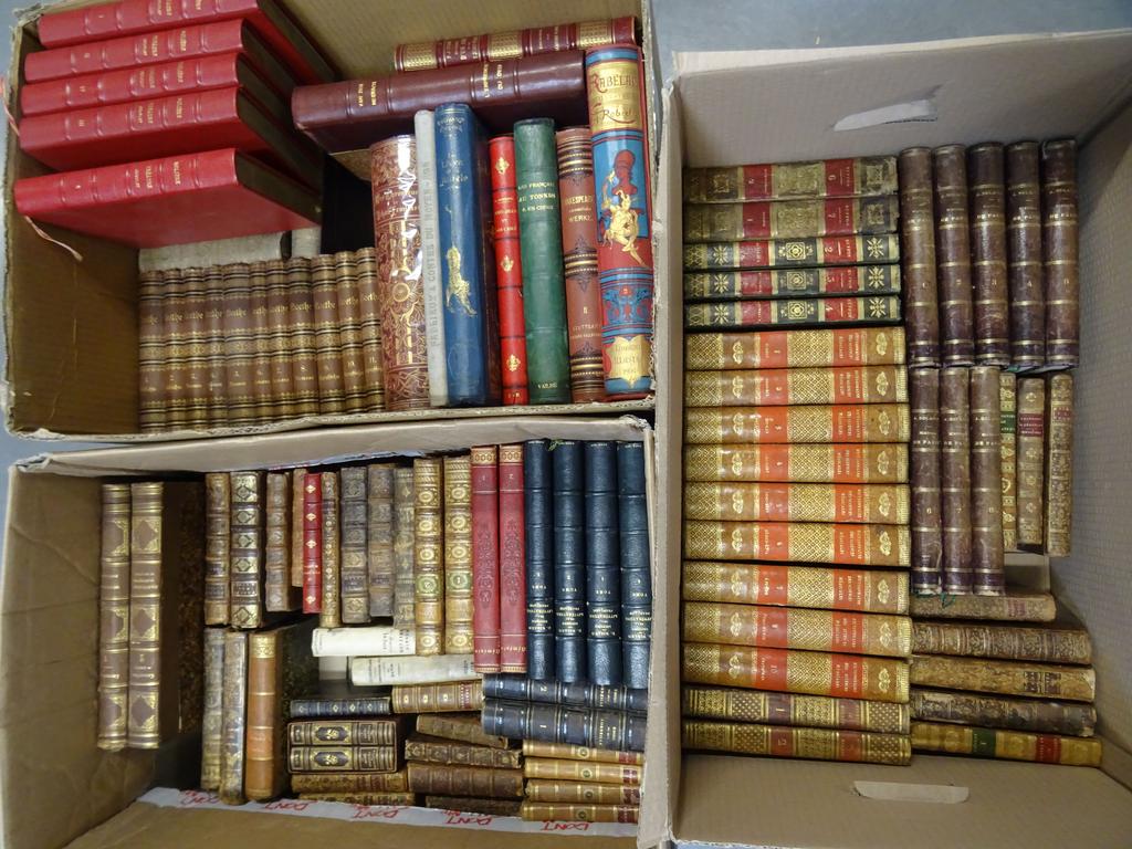 Ensemble de reliures des XIXème et XXème siècle. En tout 3 cartons