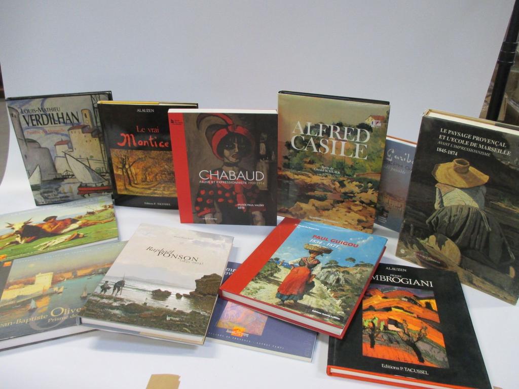 Ensemble de 11 volumes modernes : la peinture Provençale dont : OLIVE, MONTICELLI, AMBROGIANI, CHABAUD etc...