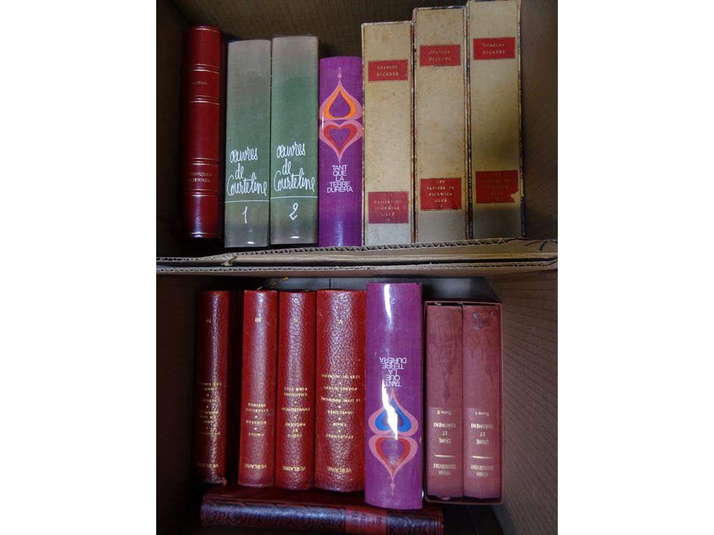 Litterature illustrée dont TROYAT, DYCKENS, COURTELINE et VERLAINE. 2 cartons