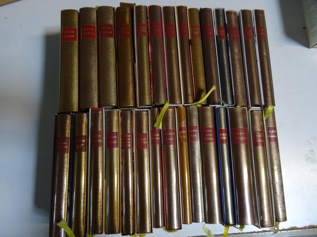 LA PLEIADE : 29 albums dont STHENDAL, RIMBAUD, VERLAINE, ELUARD. Tous à minima avec leur rodhoïd