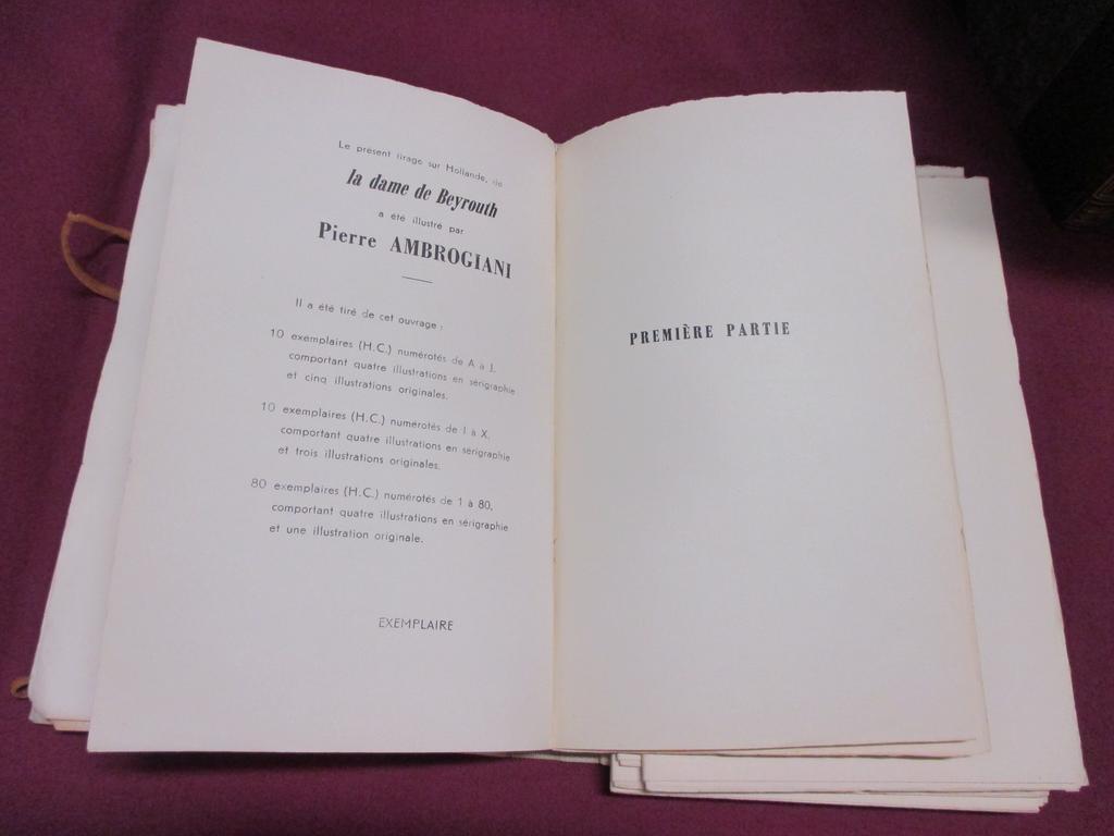 AUDIBERT, Jean-Marie. (AMBROGIANI, Pierre) : La Dame de Beyrouth.